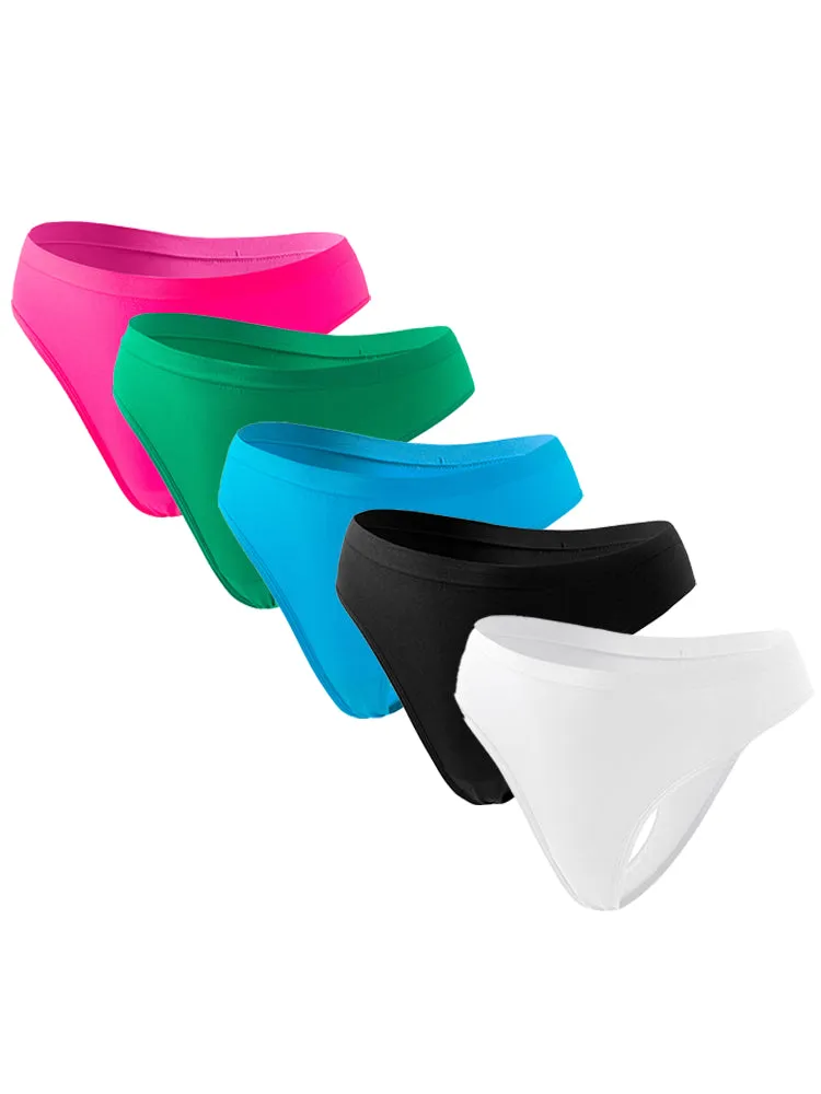 Sexy Solid Color Plus Size Sports T-back Briefs