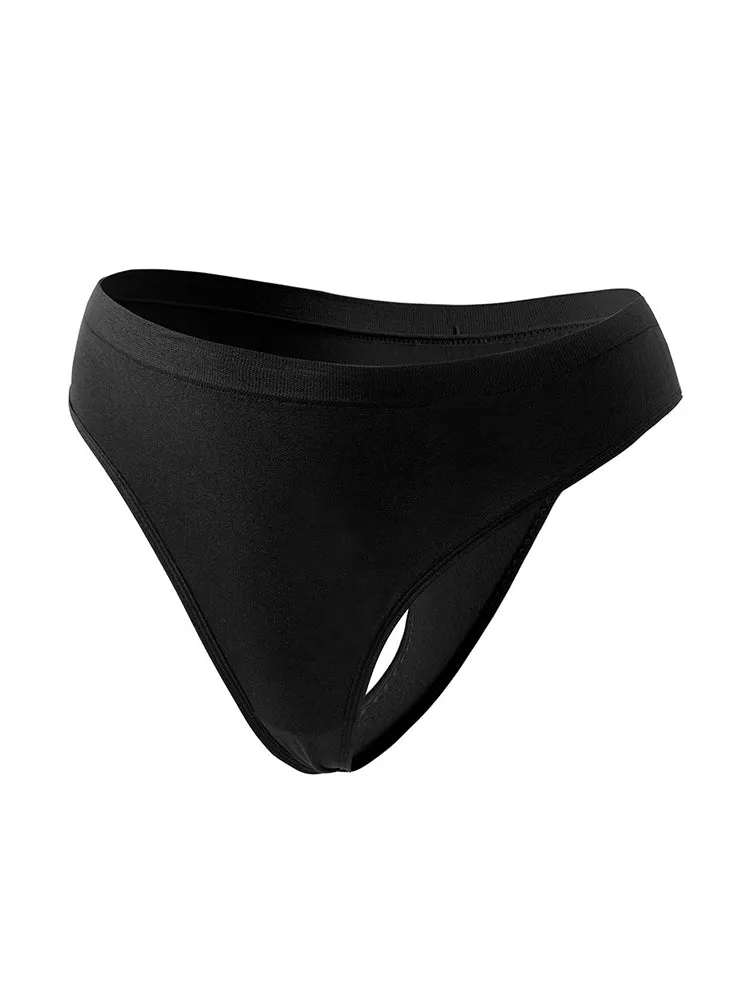 Sexy Solid Color Plus Size Sports T-back Briefs