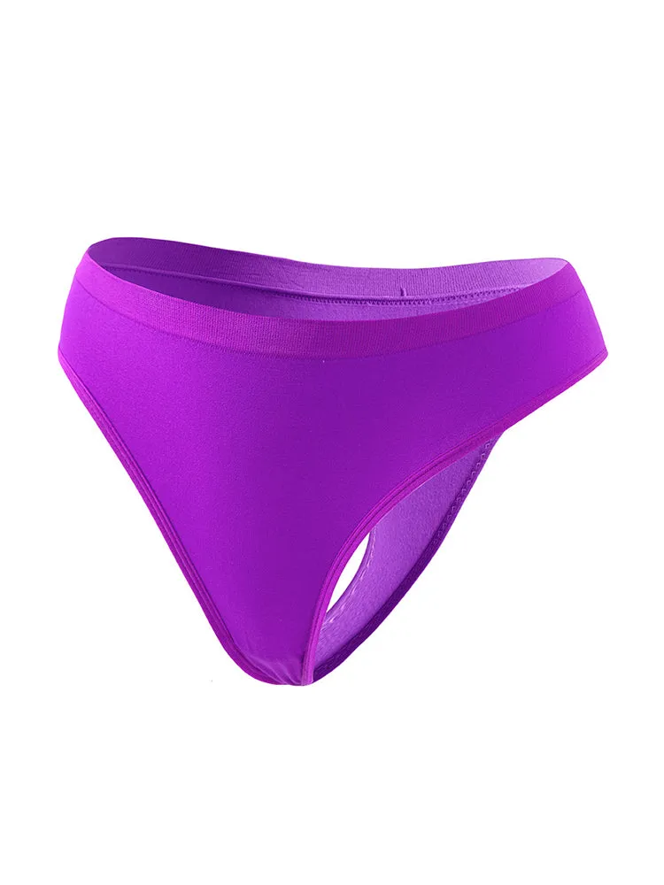 Sexy Solid Color Plus Size Sports T-back Briefs