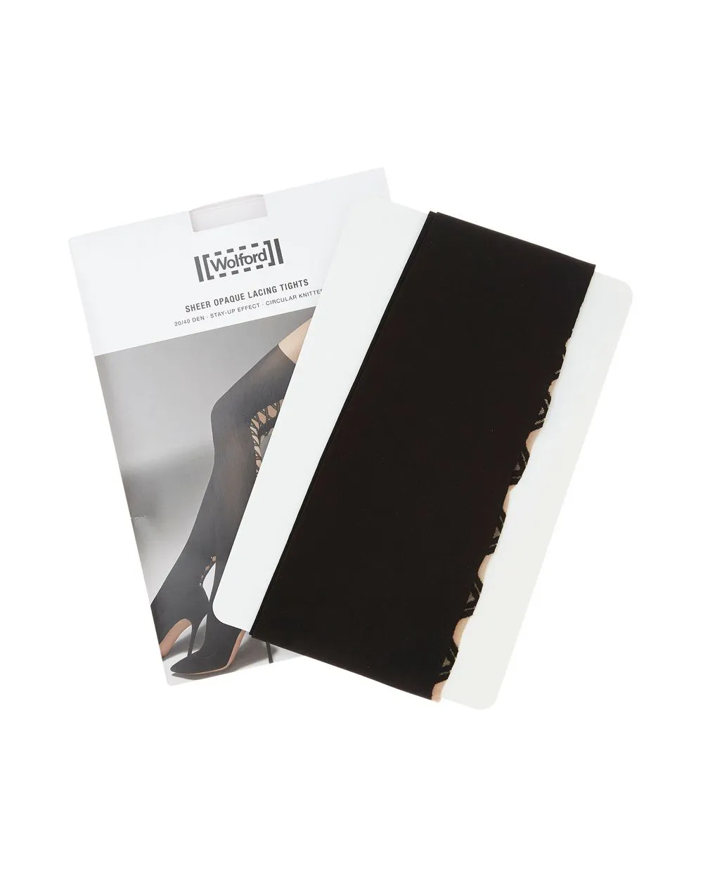 Sheer Opaque Lacing Tights