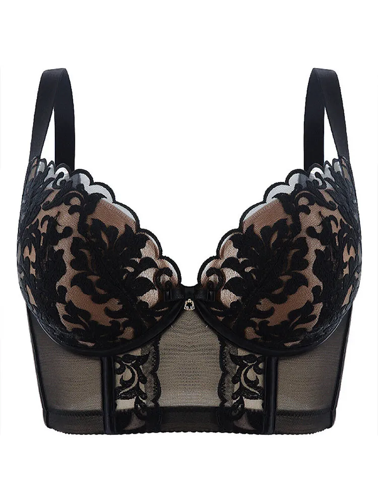 Side Support Longline Push Up Bras