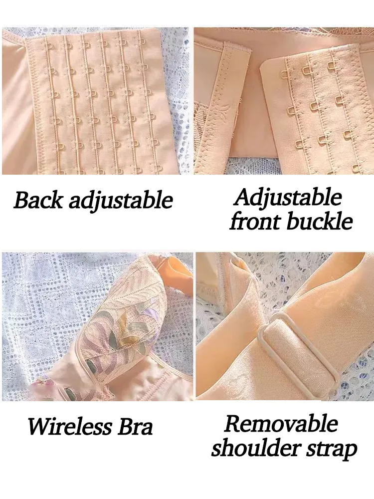 Side Support Longline Wide Adjustable Straps Wireless Bra