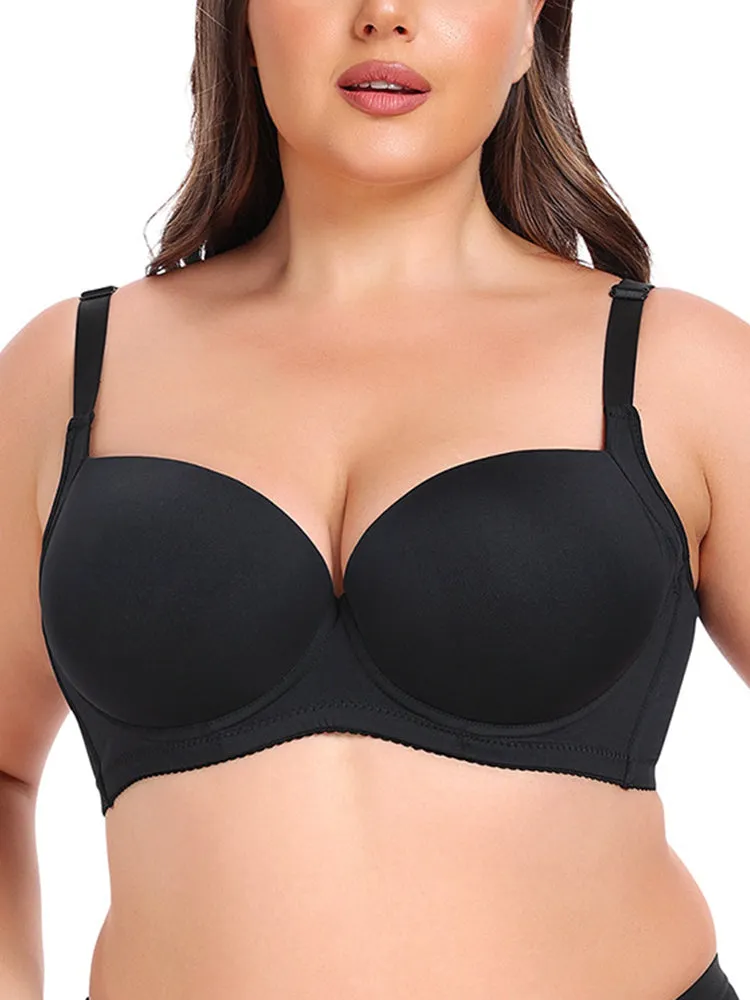 Simple Style Solid Color T-Shirts Bra with Underwire