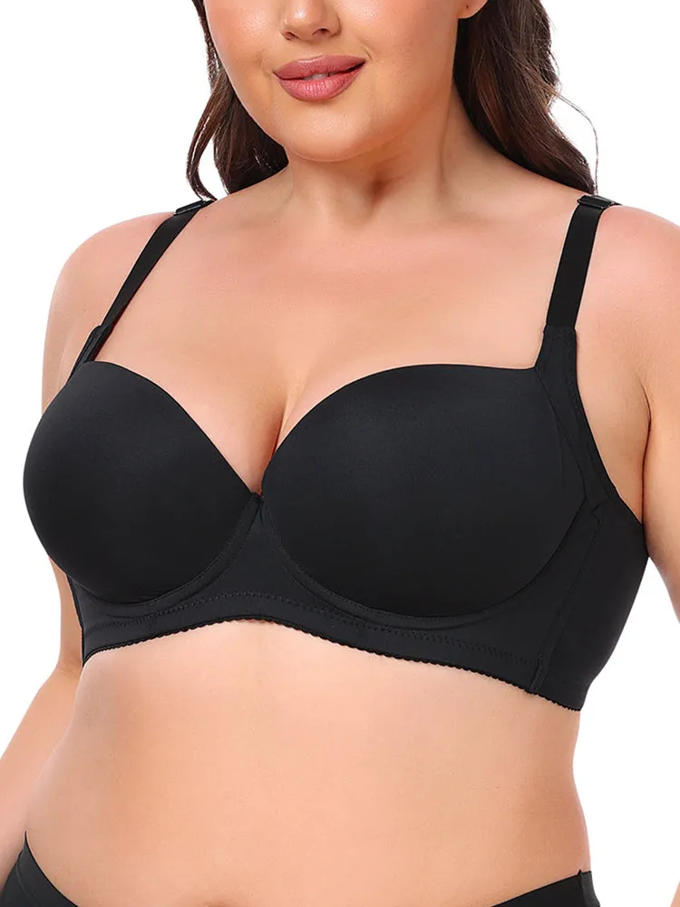 Simple Style Solid Color T-Shirts Bra with Underwire