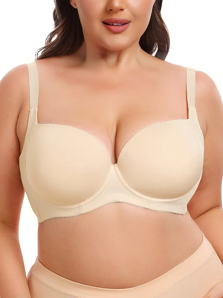 Simple Style Solid Color T-Shirts Bra with Underwire