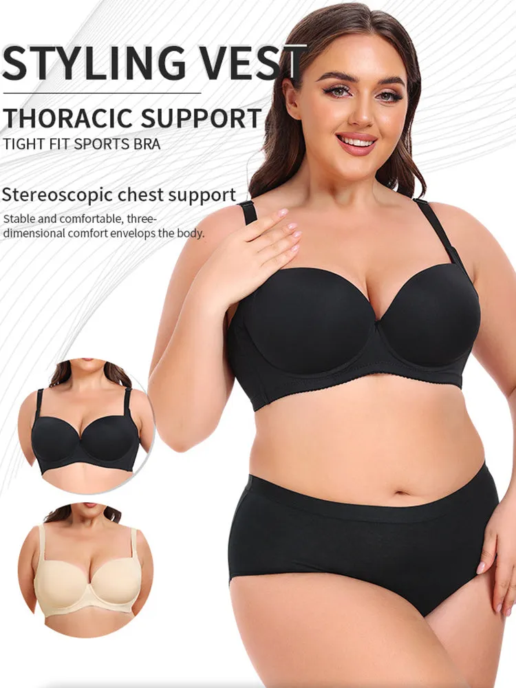 Simple Style Solid Color T-Shirts Bra with Underwire