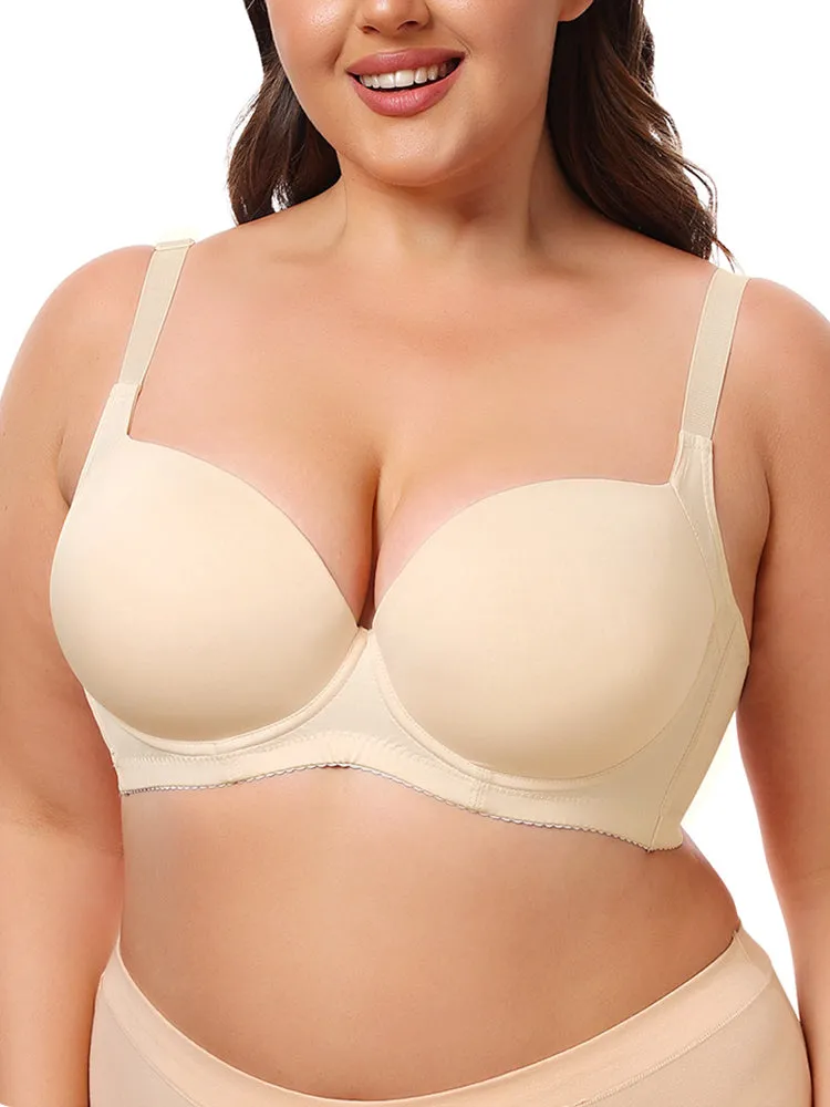 Simple Style Solid Color T-Shirts Bra with Underwire