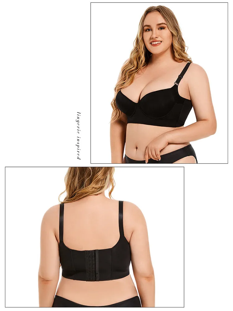 Smooth Deep V Underwire Longline Bra for Women