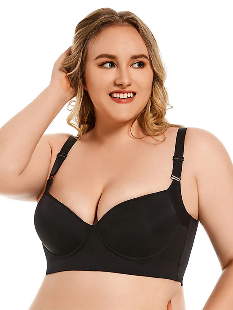 Smooth Deep V Underwire Longline Bra for Women