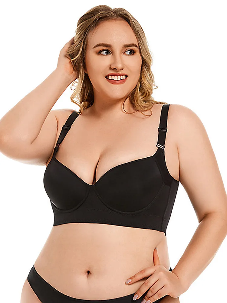 Smooth Deep V Underwire Longline Bra for Women
