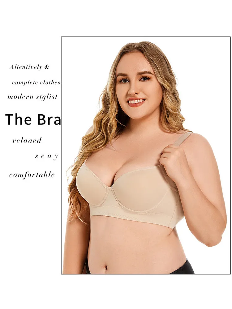 Smooth Deep V Underwire Longline Bra for Women