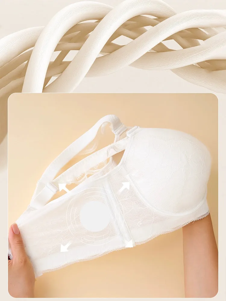 Solid Color Lace Push Up Minimizer Bra