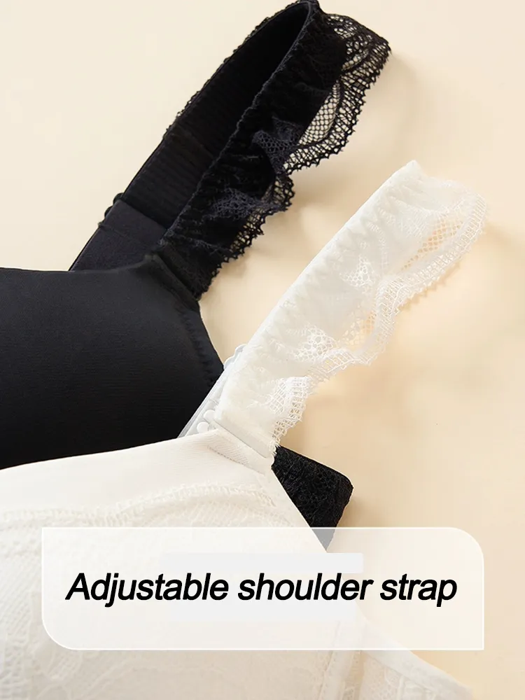 Solid Color Lace Push Up Minimizer Bra