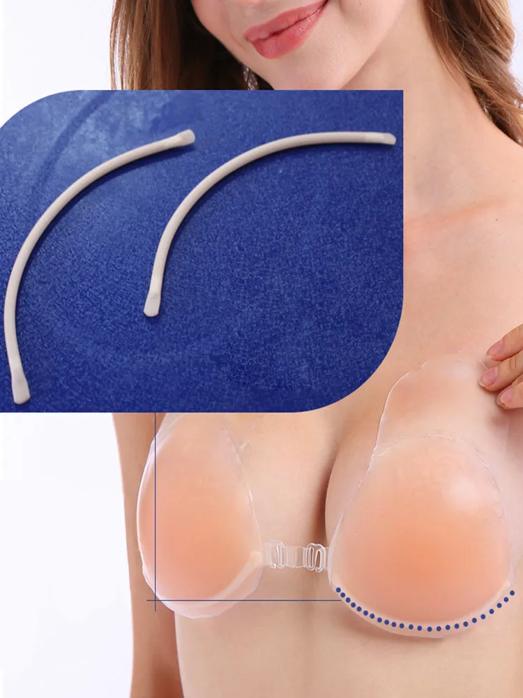 Sticky Adhesive Silicone Push Up Invisible Lifting Strapless Bra