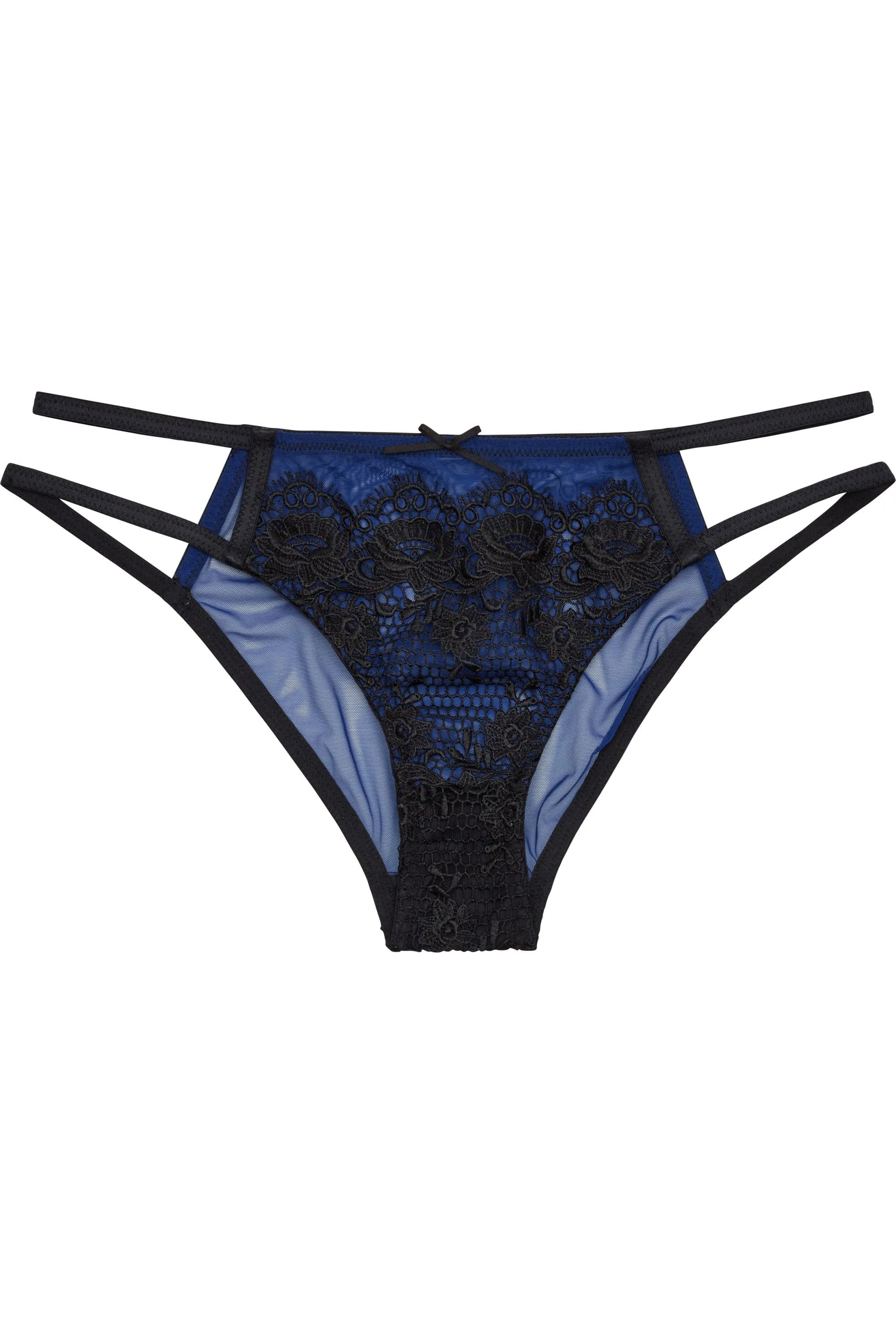 Tabitha Blue Embroidery Strappy Hipster Brief