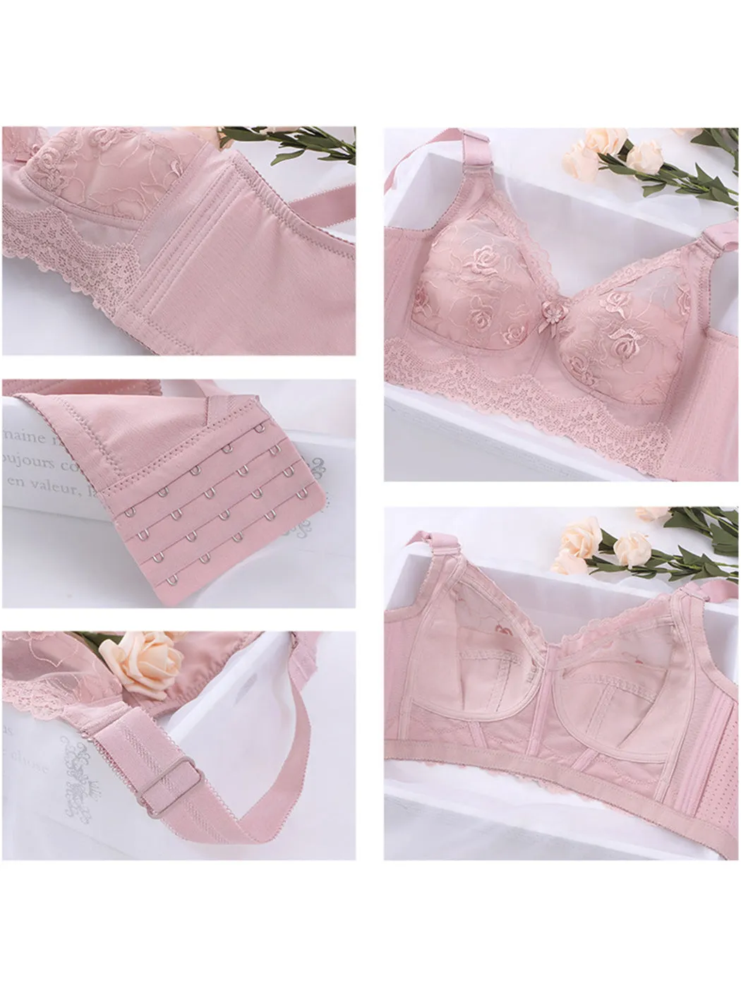 Ultra Thin Lace Sexy Wireless Minimizer Bra