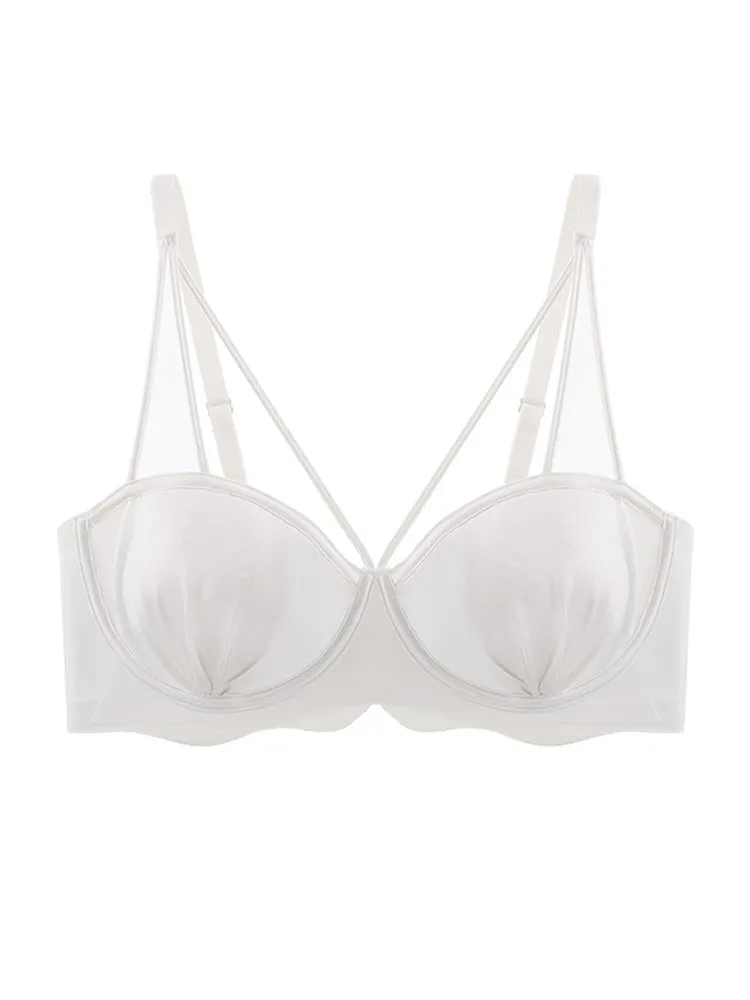Underwired Strappy Satin Push-Up Bra