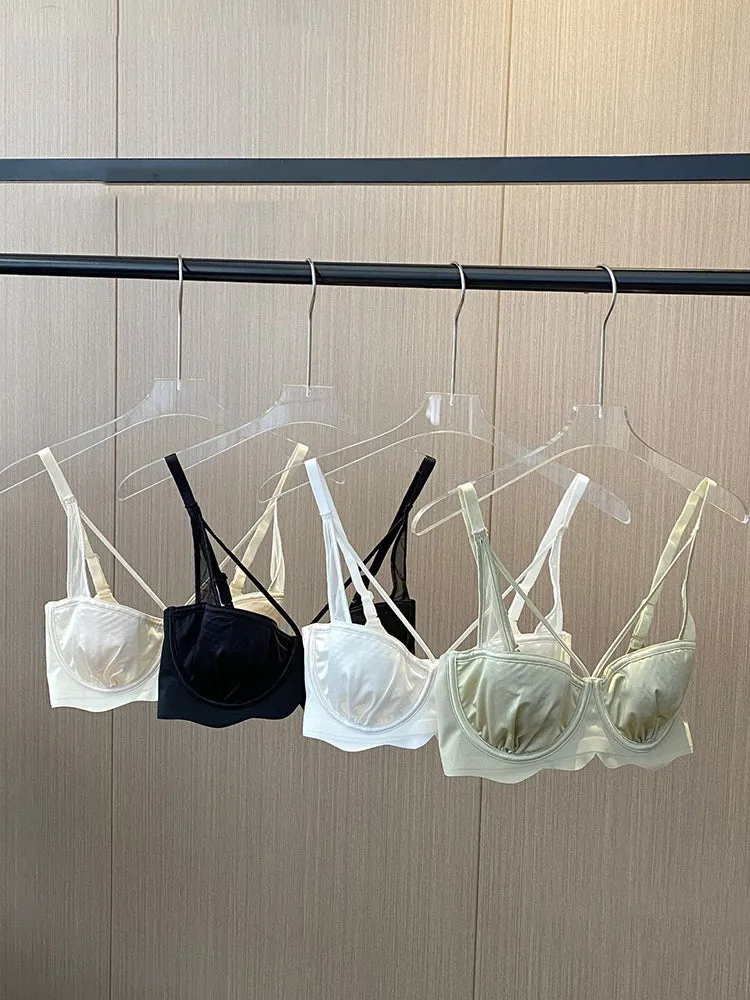 Underwired Strappy Satin Push-Up Bra