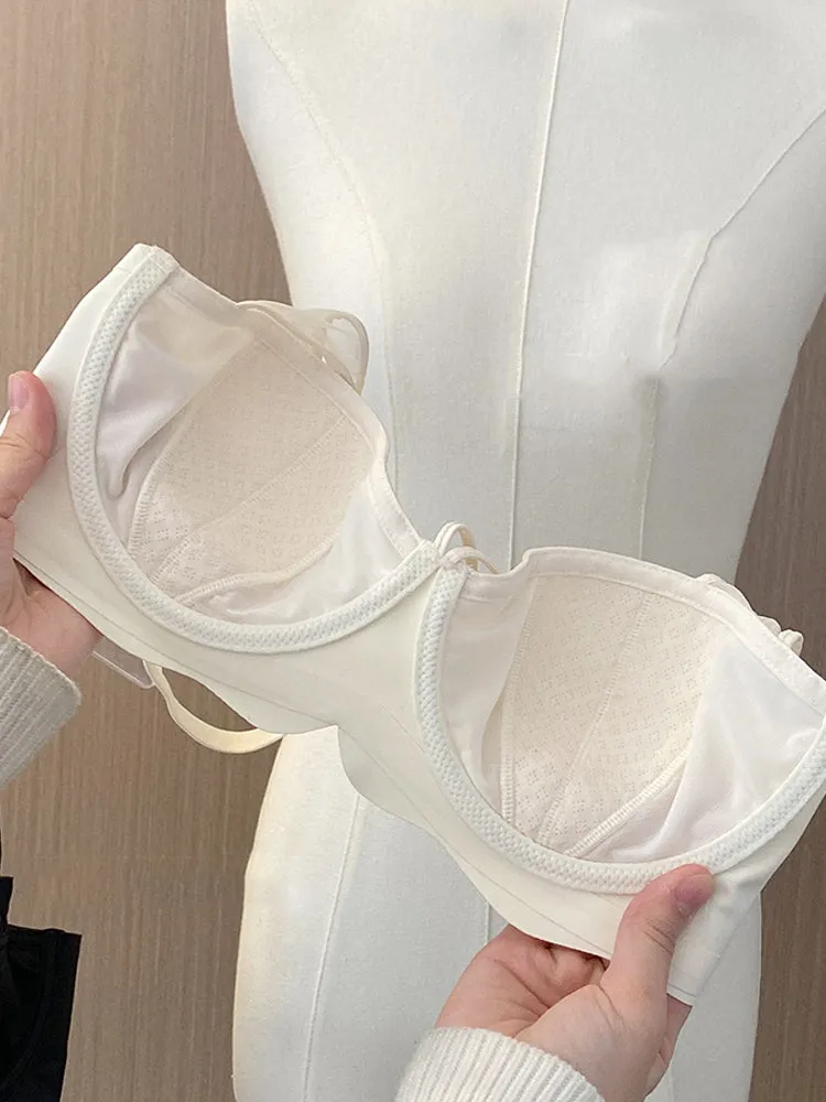 Underwired Strappy Satin Push-Up Bra