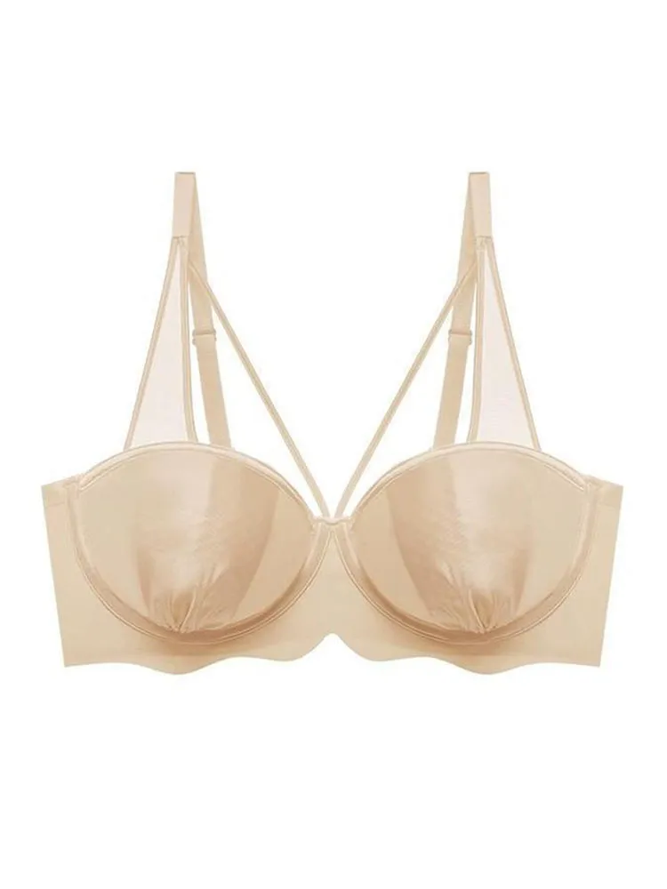 Underwired Strappy Satin Push-Up Bra