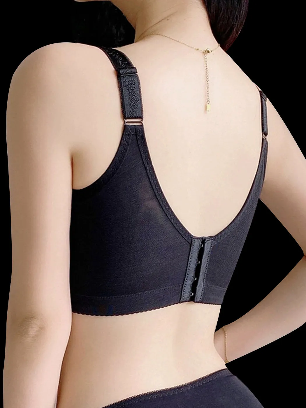 V-Neck Push-Up Side Support Bra with Underwire