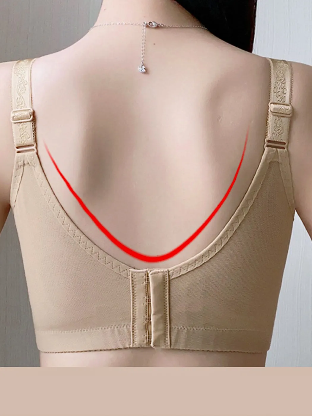 V-Neck Push-Up Side Support Bra with Underwire