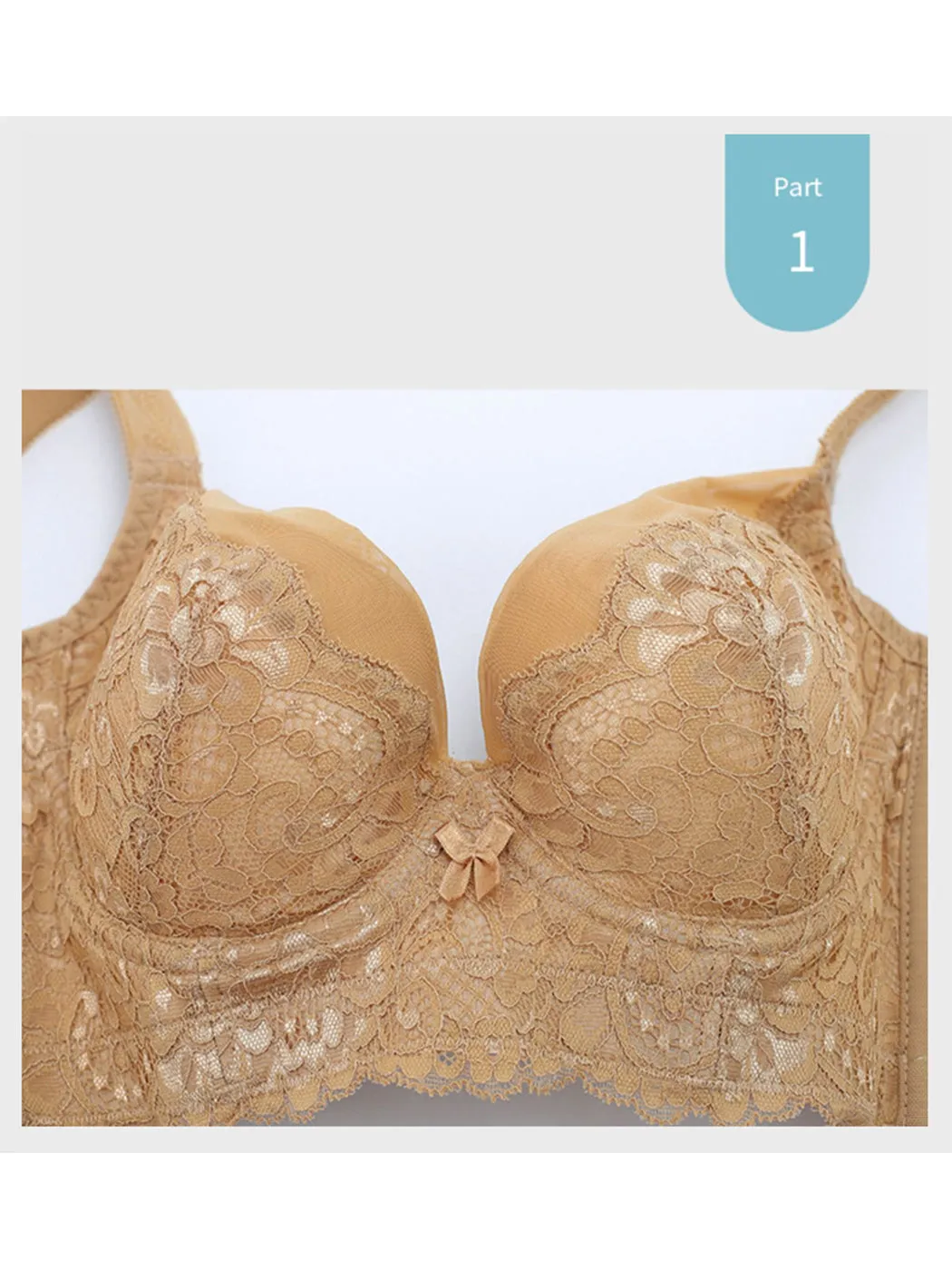 V-Neck Push-Up Side Support Bra with Underwire