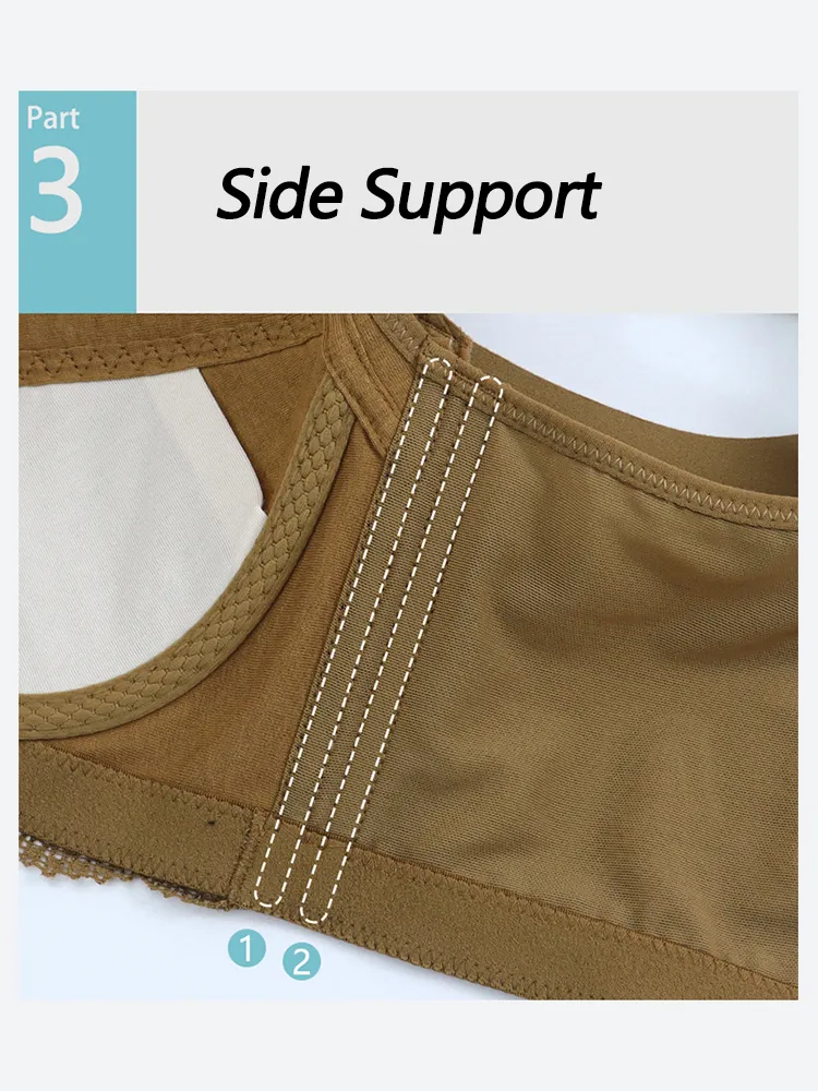 V-neck Push Up Side Support Underwire Bra