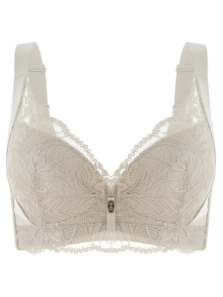 V-neck Push Up Side Support Underwire Bra