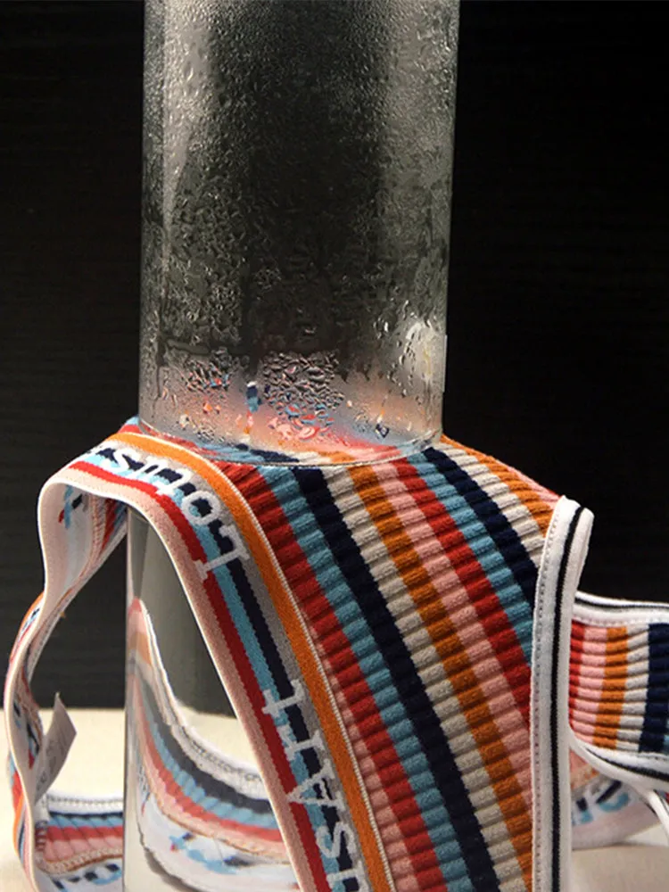 Women's Colorful Striped Thread Thong