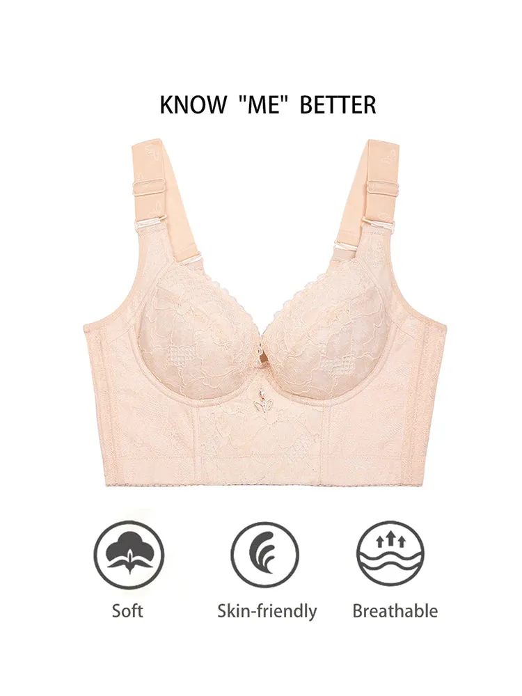 Women's Lace Beauty Back Wire-Free Longline Bra