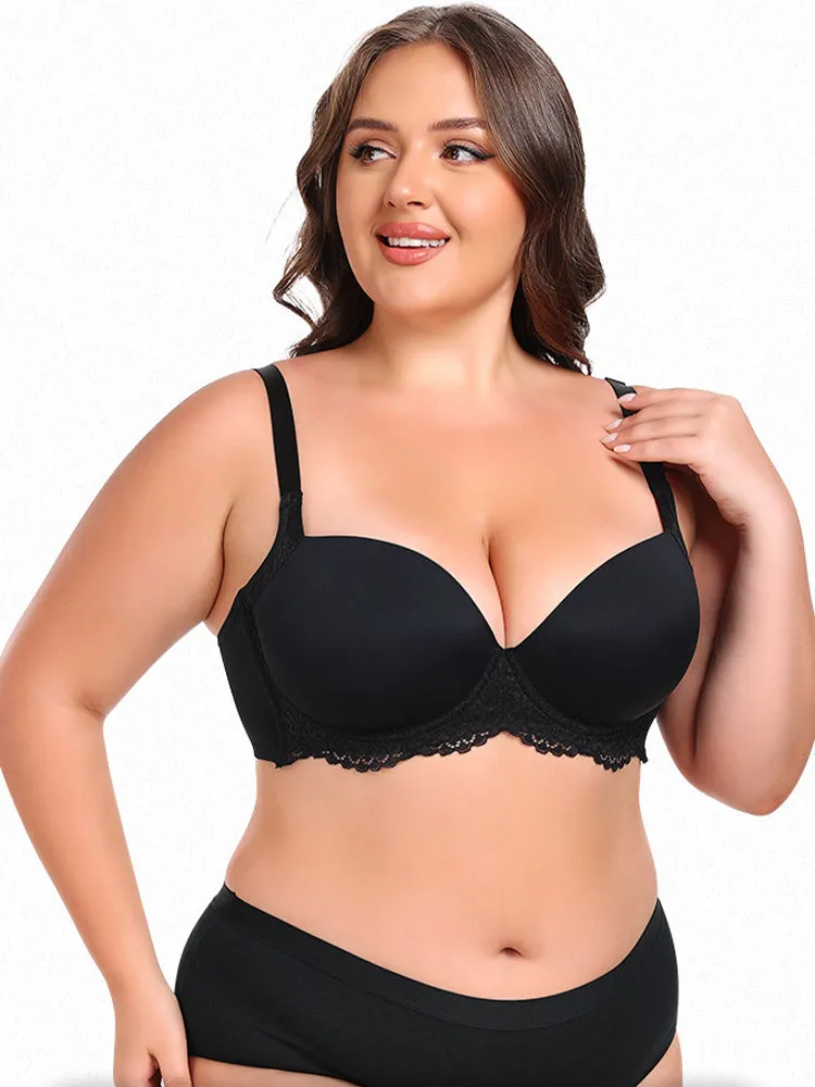 Women's Lace Trim Breathable Push-Up Bras