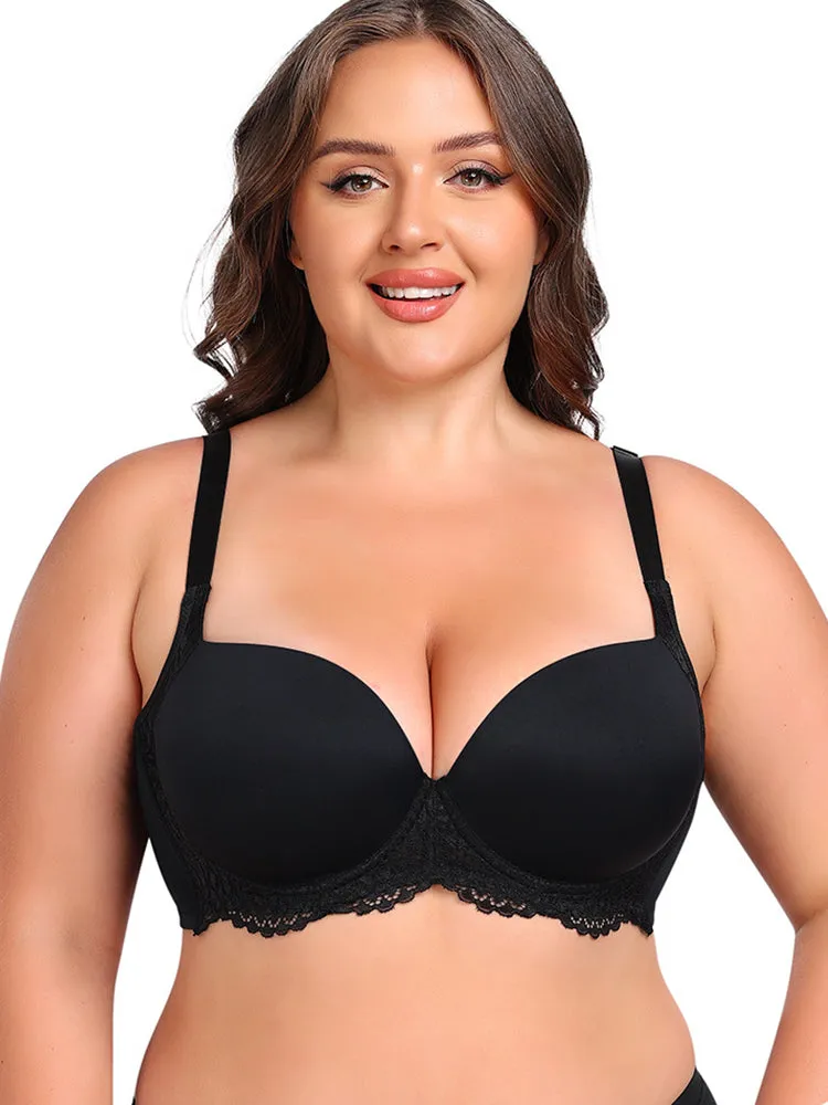 Women's Lace Trim Breathable Push-Up Bras