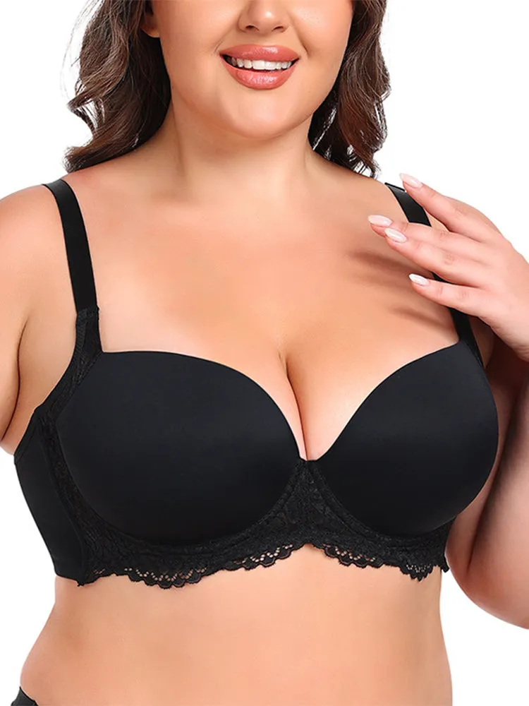 Women's Lace Trim Breathable Push-Up Bras
