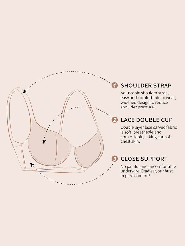 Women's Lace Unlined Push Up Underwire Bra