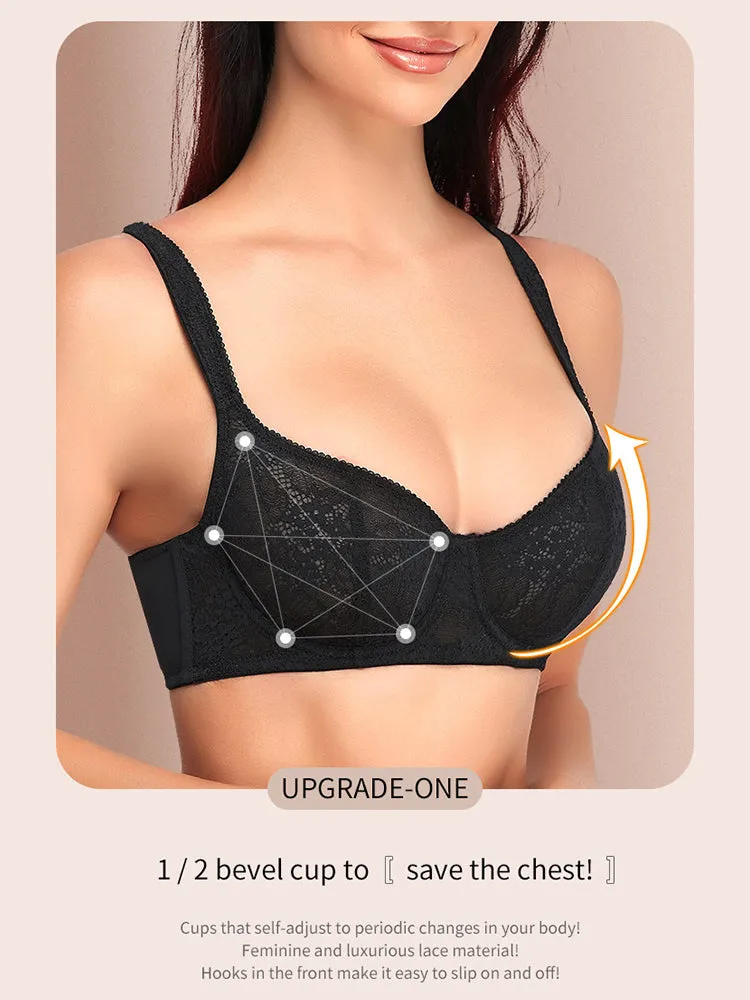 Women's Lace Unlined Push Up Underwire Bra