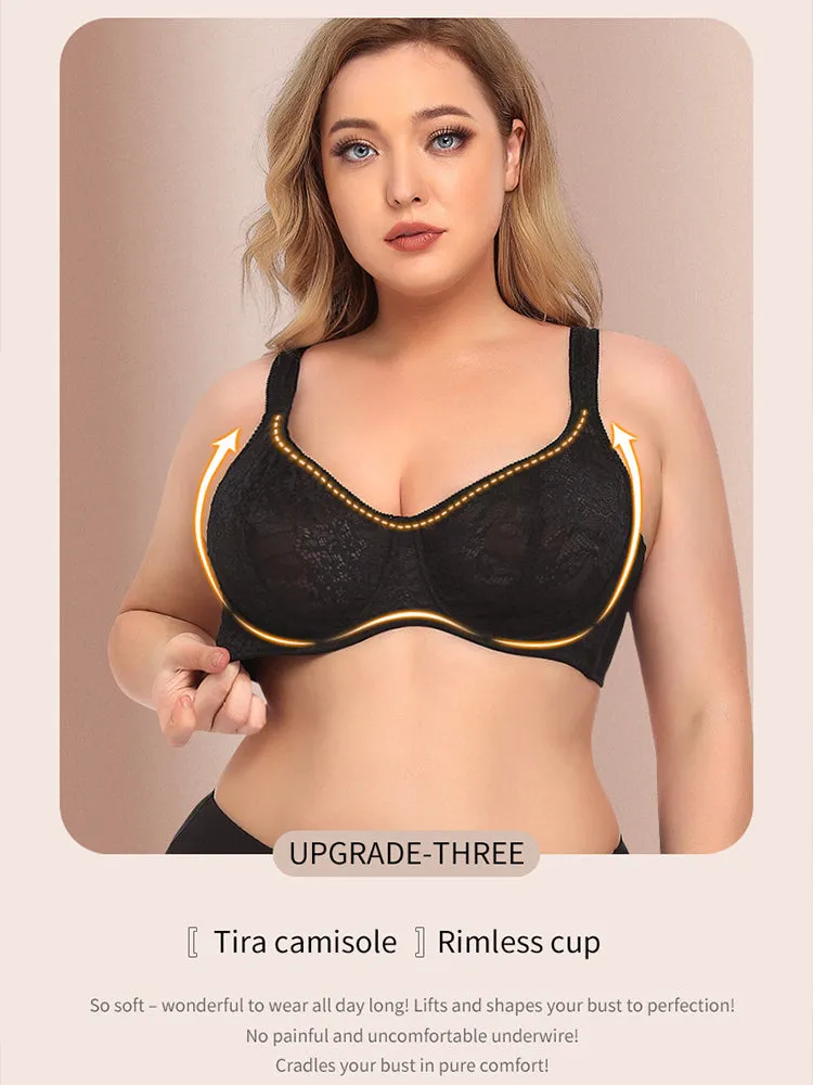 Women's Lace Unlined Push Up Underwire Bra