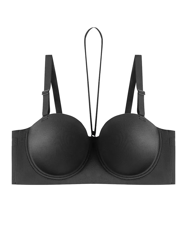 Women's Plus Size Halter Neck Strapless Bra – Non-Slip Push-Up Lift