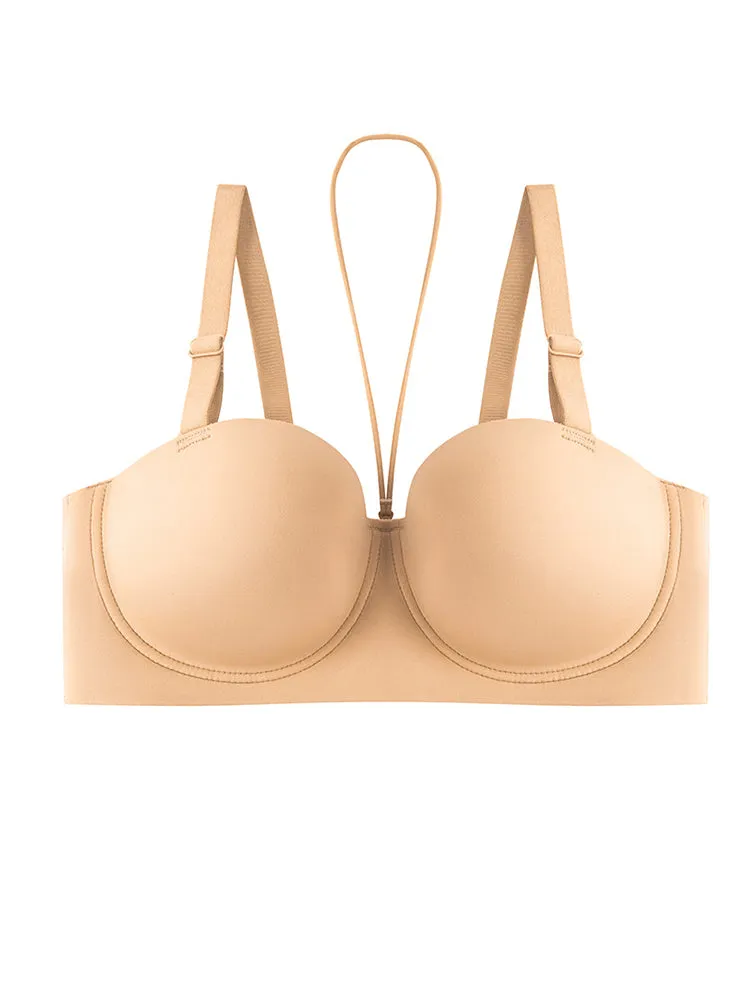 Women's Plus Size Halter Neck Strapless Bra – Non-Slip Push-Up Lift