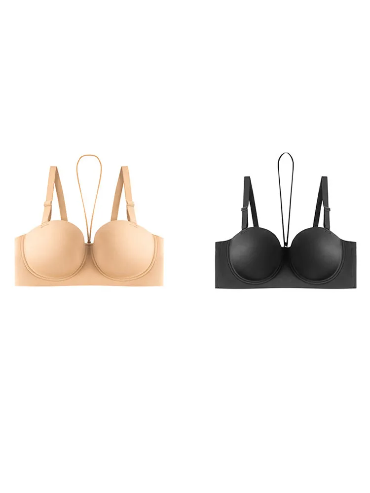 Women's Plus Size Halter Neck Strapless Bra – Non-Slip Push-Up Lift
