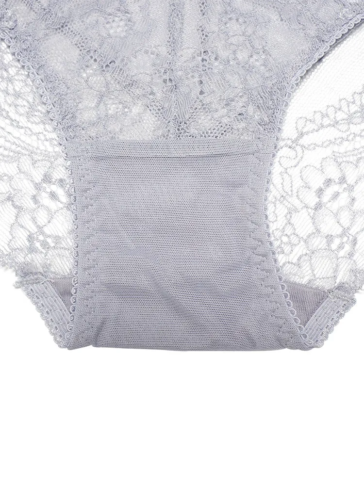 Women's Push Up Sexy Lace Lingerie Bra and Sheer Panties