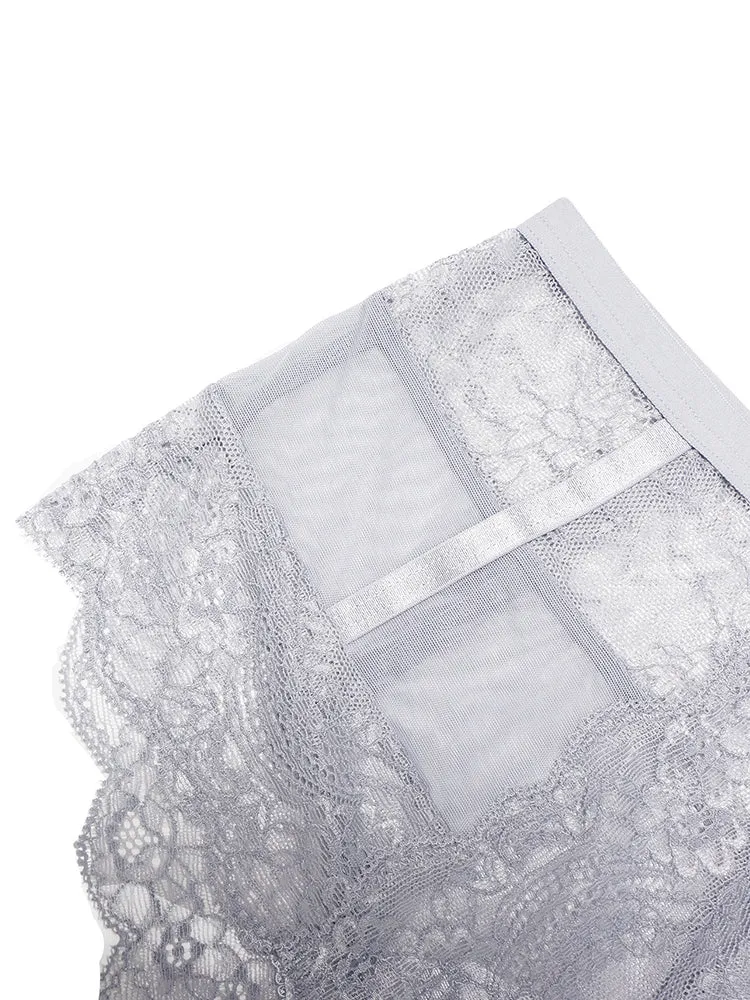 Women's Push Up Sexy Lace Lingerie Bra and Sheer Panties