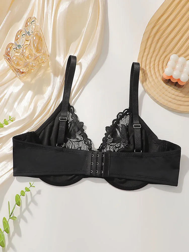 Women's Underwire Bras Push-Up Bra with Lace Trim